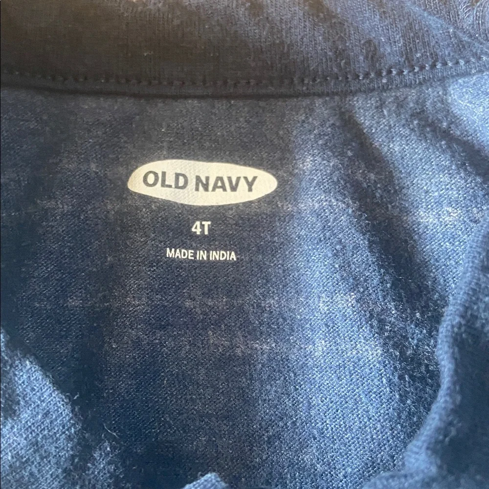 $1 - Old Navy Blue and White Striped Henley Long Sleeve Tee
